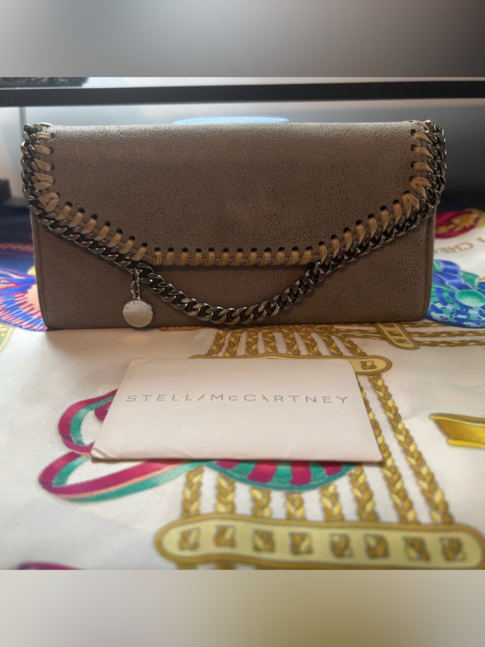 Authentic Stella McCartney Falabella Flap Wallet | Shaggy Deer Grey | Like New